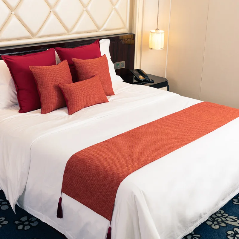 Северная Европа современная простая однотонная кровать для отеля двухсторонняя