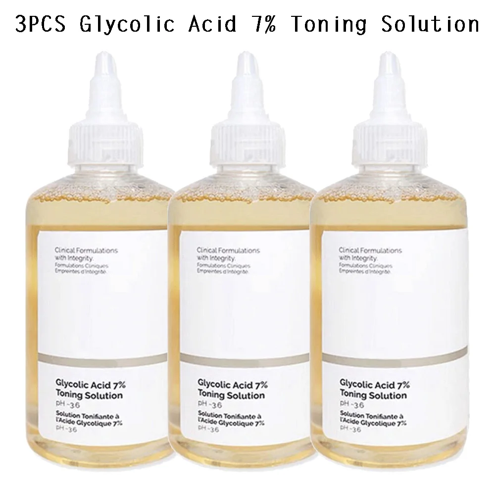 

3PCS Original Glycolic Acid 7% Toning Solution 240ml Gentle Exfoliation Gentle Texture Moisturizing Brighten Improve Skin Care