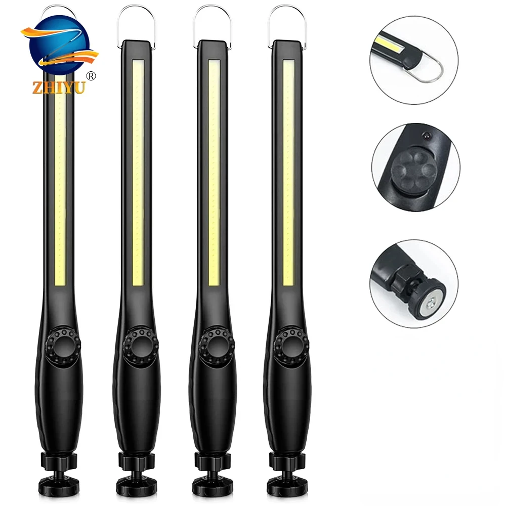 Перезаряжаемый USB-магнитный COB Светодиодный Рабочий Фонарь