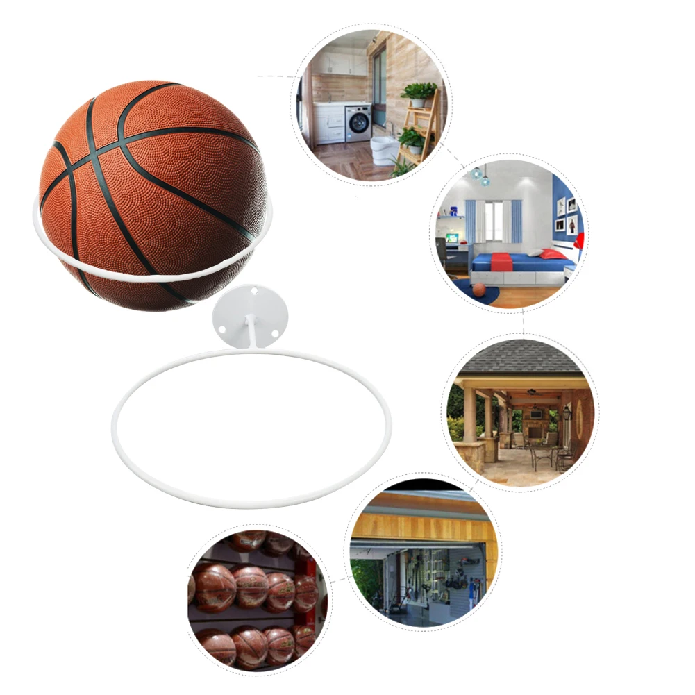 

Стеллаж для хранения баскетбола, настенный металлический выставочный стеллаж для баскетбола, экономия места для коллекции футбольного вол...