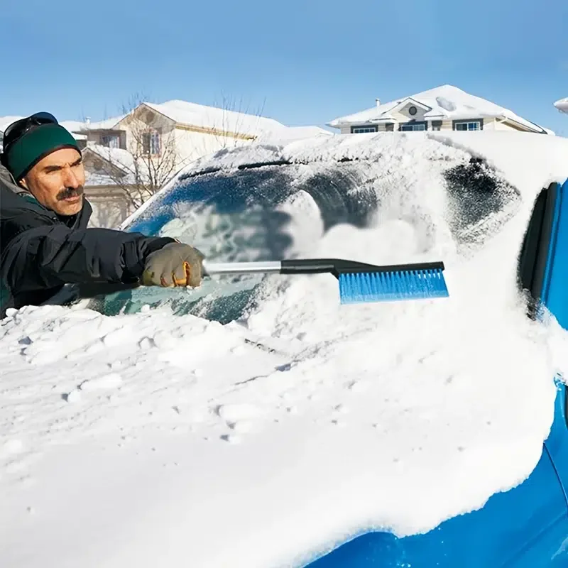 

Щетка для снега Автомобильная 3 в 1, выдвижной снегоочиститель со съемным скребком для льда с щетиной без царапин, для защиты от снега на ветр...