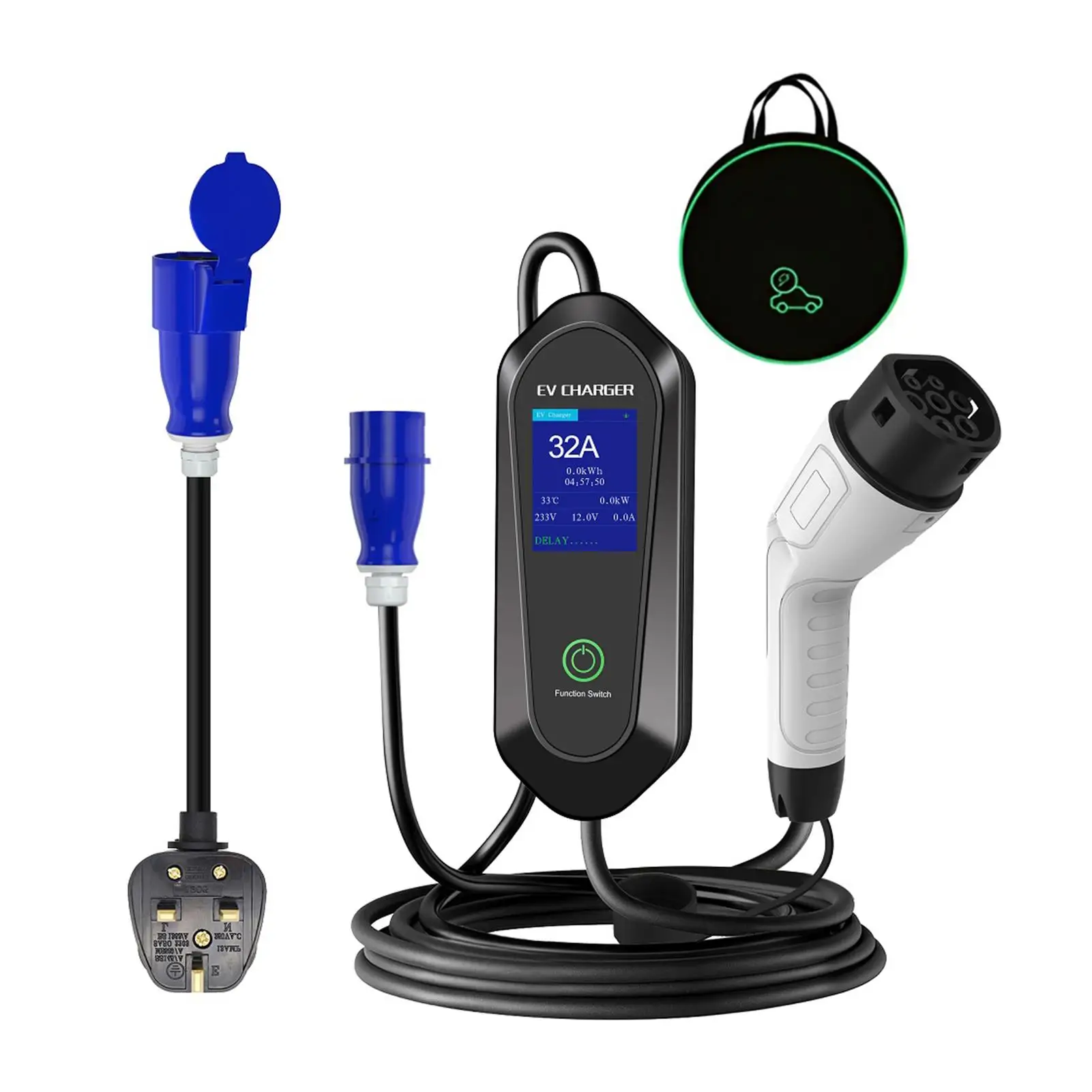 Автомобильное зарядное устройство для электромобиля 32 А 7 кВт 5 м однофазное