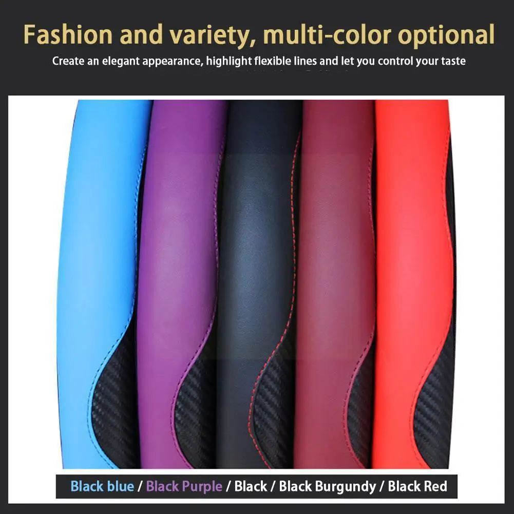 

Car Steering Wheel Cover Carbon Fiber Sports Elastic Belt Fashion Handle Sports Cover Steering And Comfortable Dirty Cover D9U3