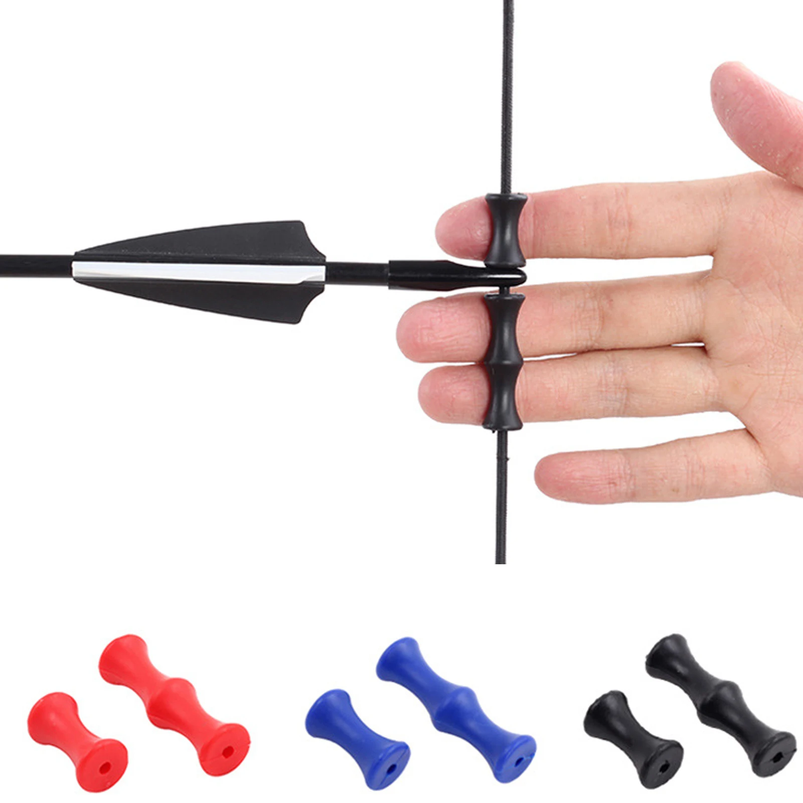 

Finger Guard Bowstring Fingers Guard Protector Roller For Comfortable Grip Silicone Portable Bow String Left Hand Right Hand