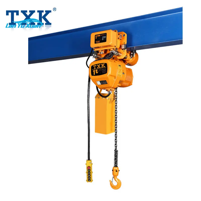 1 ton Portable Electric Monorail Trolley Chain Hoist with Contactor
