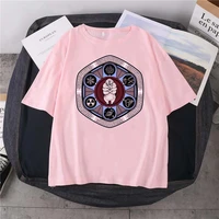2021 summer new letter hexagon printing t shirt everyday casual simple neutral short sleeved 14 color cotton round neck top