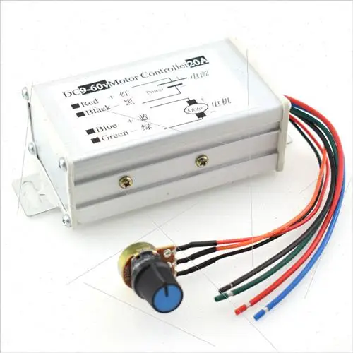 9V2V24V36V48V60V ШИМ регулятор скорости двигателя постоянного тока 20A двигатель Co