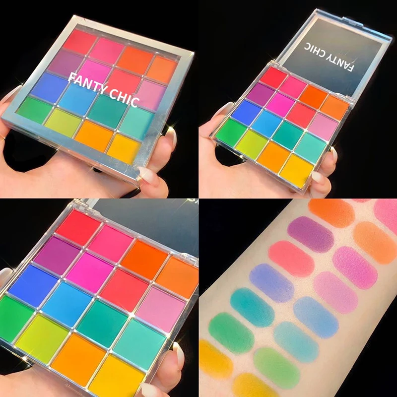 

16 Color Eye Shadow Palette Colorful Shimmer Glitter Matte Pigmented Powder Pressed Eyeshadow Makeup Kit Eye Makeup Palette