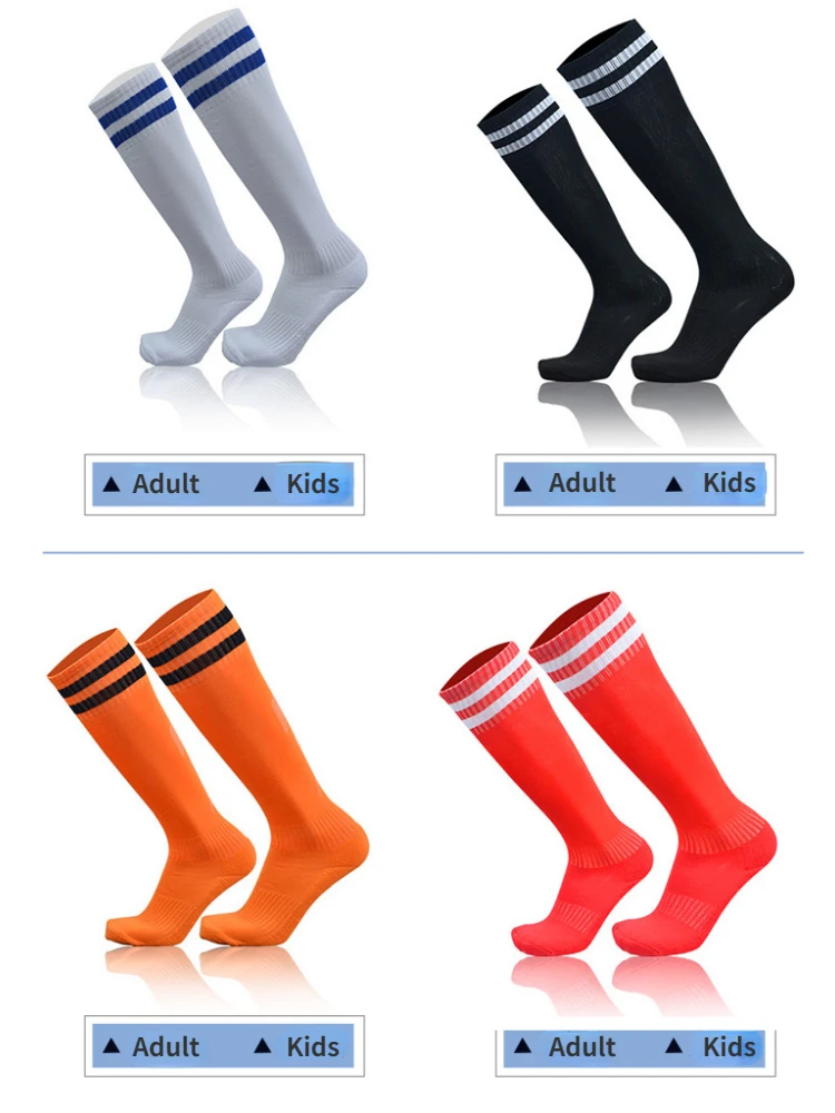 Football Socks non-slip Long Tube Over Knee Striped Soccer Socks Women Men Adult Kids Children Student Gym Sports Stockings