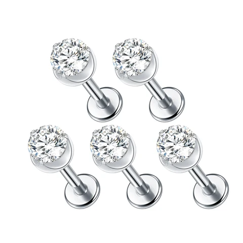 Xpircn титановые серьги-гвоздики с цирконом 16Г