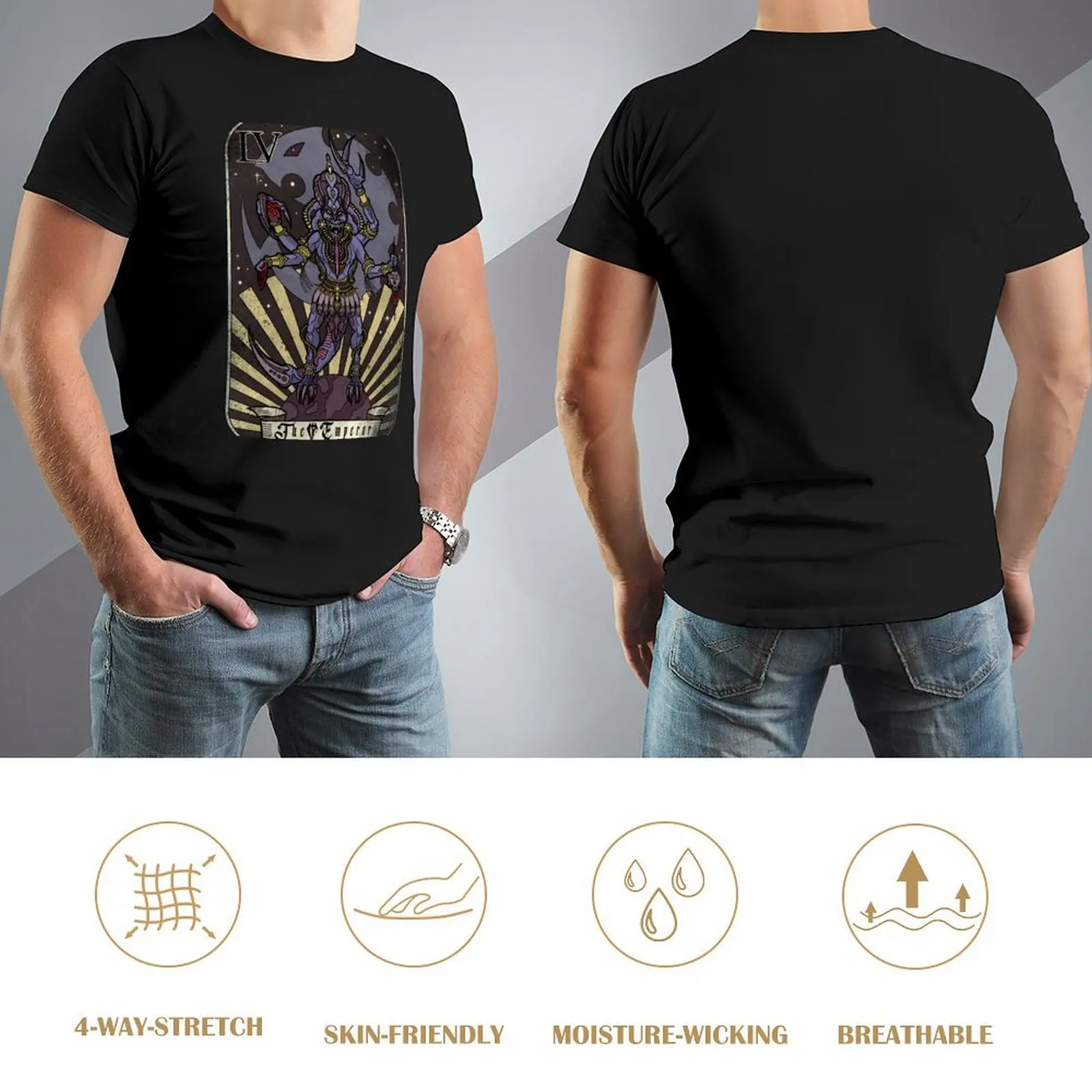 Футболка The Fourarmed Emperor Tarot с графическим рисунком летние топы тяжелые футболки для