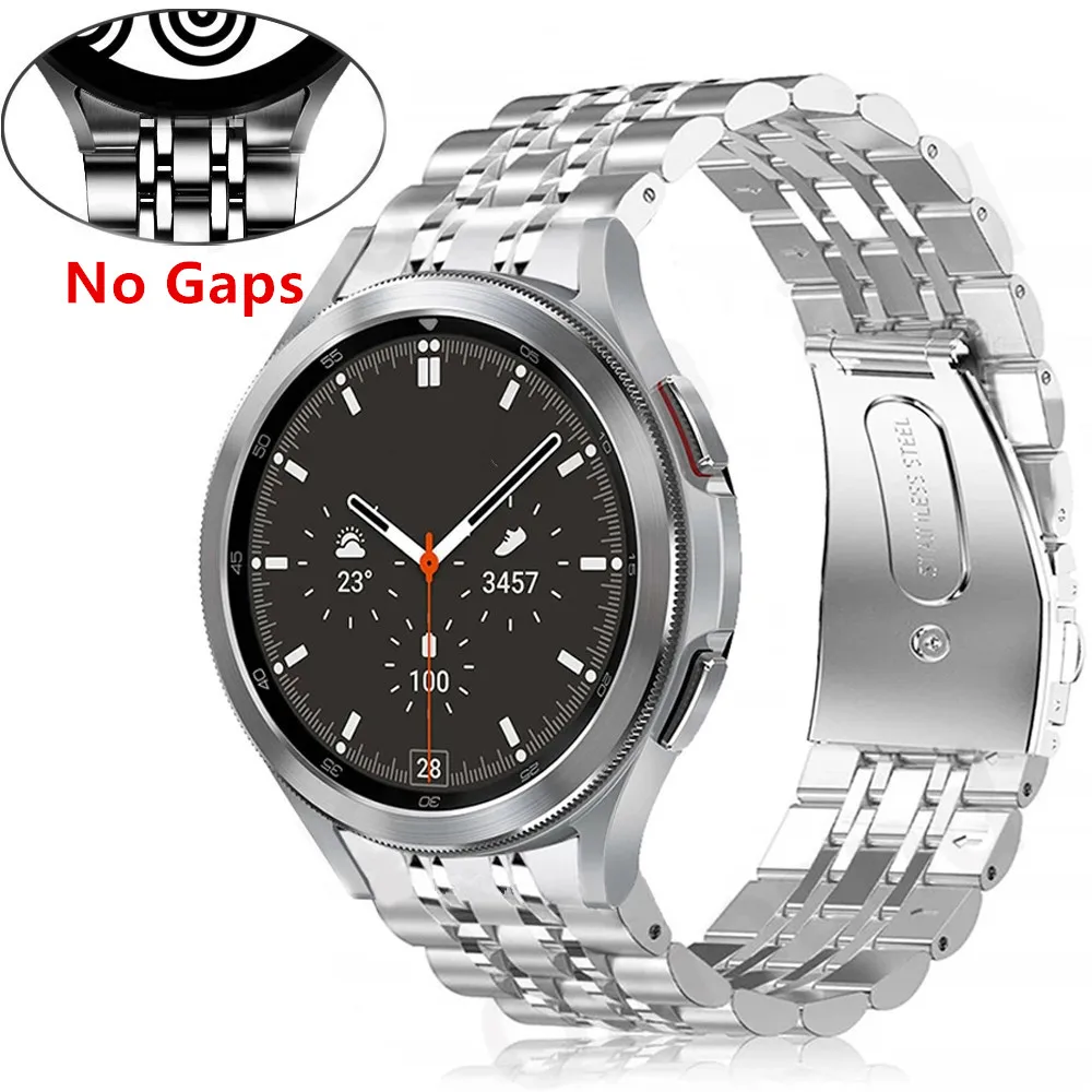 No Gaps Stainless Steel Strap for Samsung Galaxy Watch 5 Pro 40mm 44mm 4 Classic 46mm 42mm Wrist Band Curved end Metal Bracelet