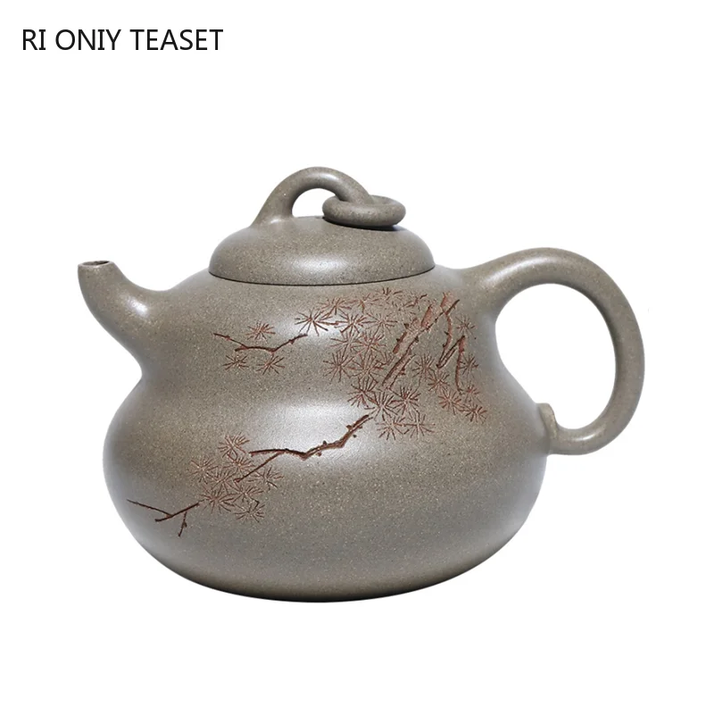 

200ml Yixing High-end Purple Clay Teapot Handmade Gourd Shape Tea Pot Raw Ore Duan Mud Kettle Chinese Collection Zisha Tea Set