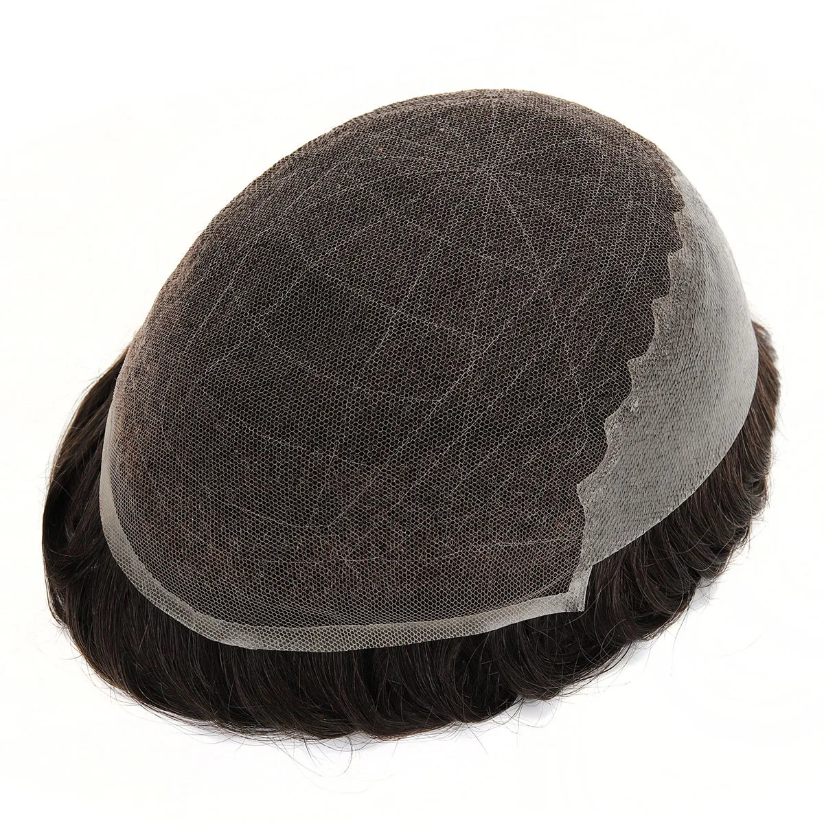 Фото Topunique Bella Lace Toupee Мужчины Человеческие Волосы Мужской Парик Швейцарский Парик Фронта Шнурка С Пу Мужская Система Замены Волос Блок Воздухопроницаемость №2