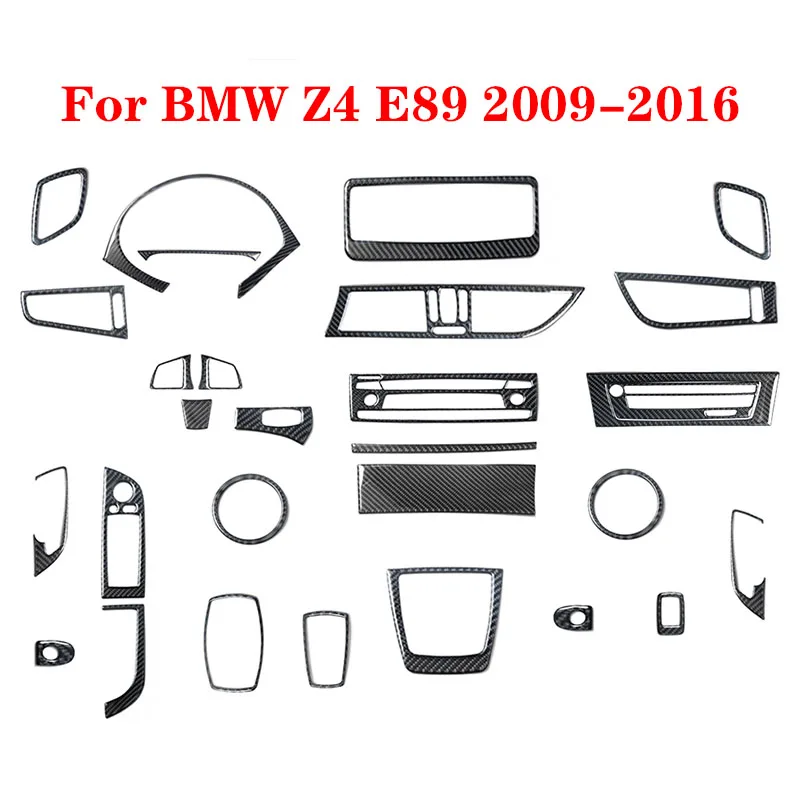 

For BMW Z4 E89 2009-2016 Black Car Stickers Interior Accessories Carbon Fiber Speedometer Steering wheel set wait Decorative