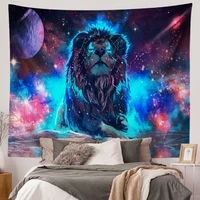 psychedelic animals wall tapestry posters trippy light giant vivid owl lion cat dragon gold eagle carpet bedroom decor aesthetic