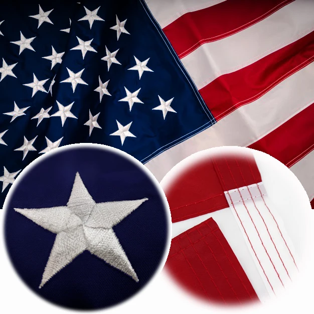 

AntheaAn United States 3x5ft Waterproof Nylon Embroidered Star Stitched Striped American American Flag
