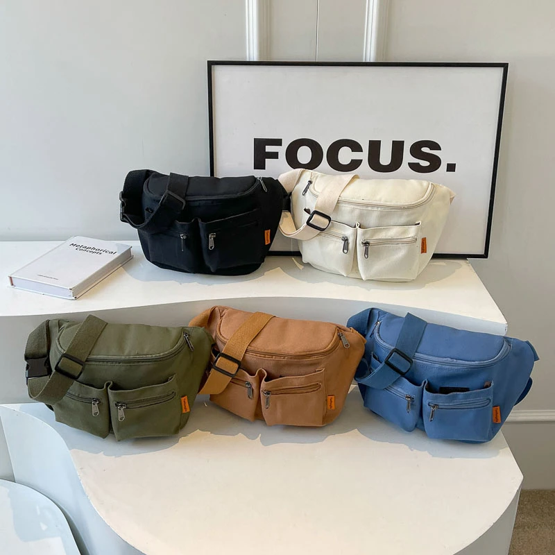 Повседневная трендовая поясная сумка забавные холщовые женские сумки на ремне