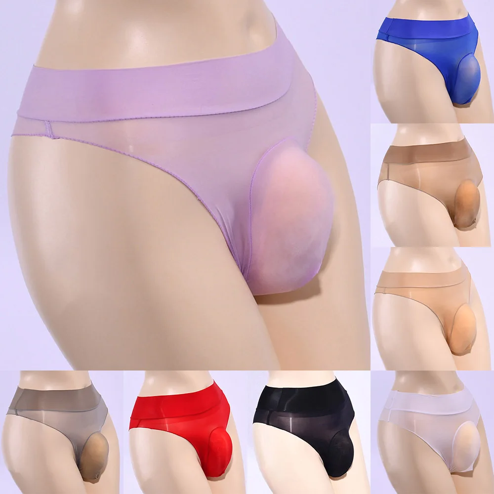 

Men Underwear High Waist Low Rise Sheer Sissy Panties Swimmwear Thong Transparent Briefs Convex Pouch Underpants 2022.new