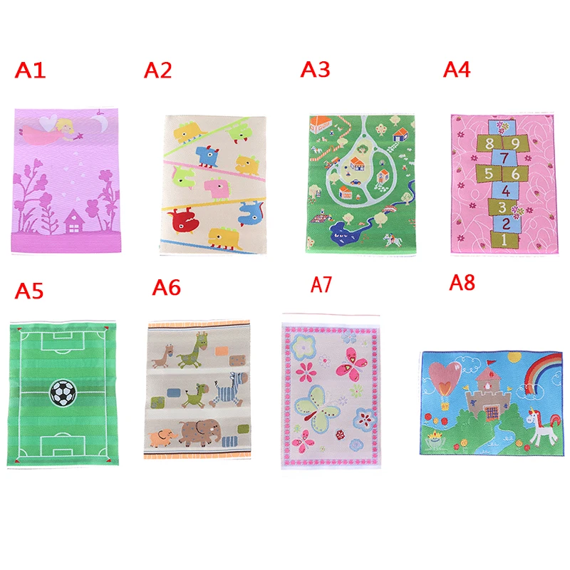 

Кукольный домик с мультяшным рисунком турецкий ковер миниатюры кукольный домик 1:12 набор аксессуаров коврик из вискозы нитки мультяшный ми...