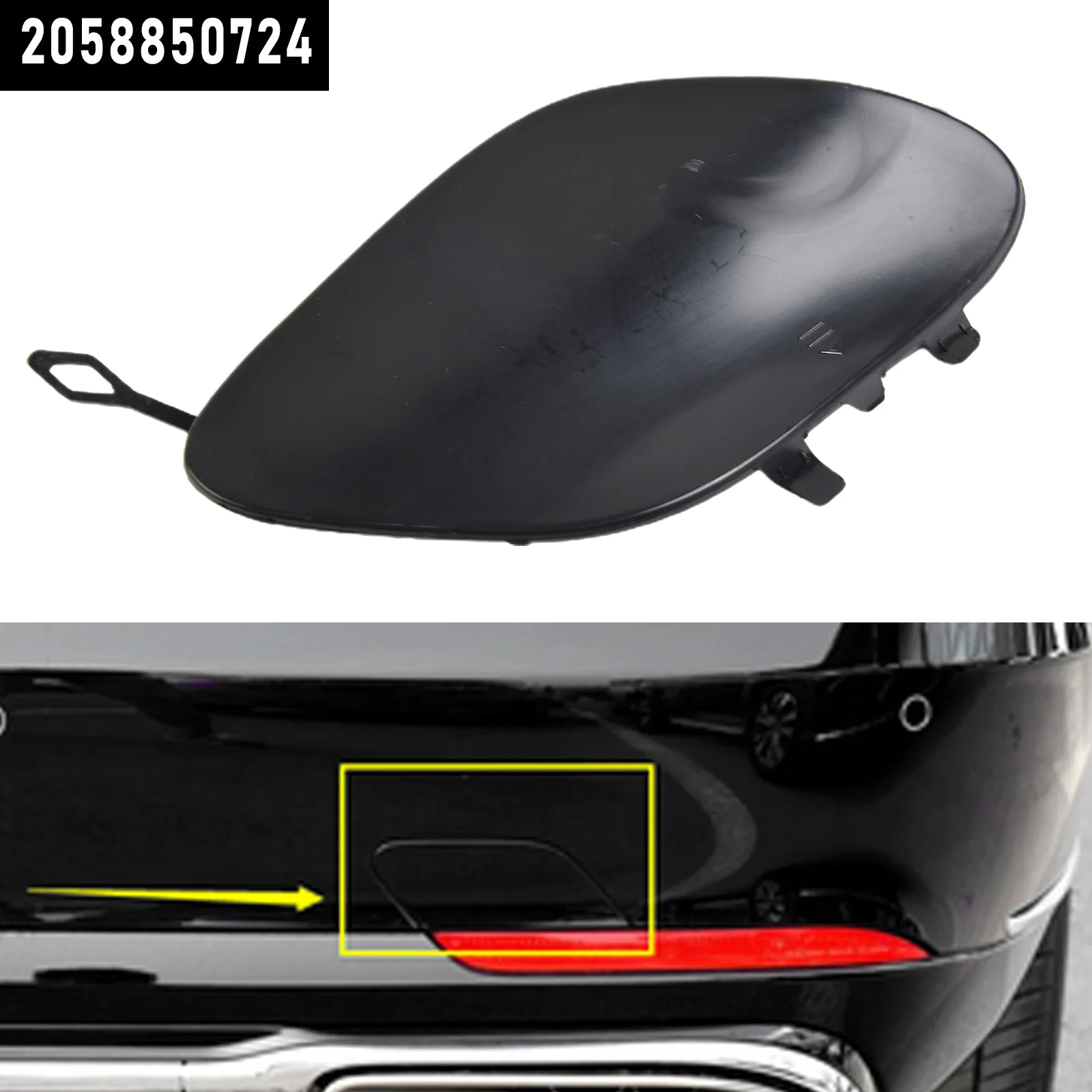 

Brand New Tow Hook Cover Accessories 2058850724 A2058850724 For Mercedes 2015-2016 Front Bumper Tow Hook Cover