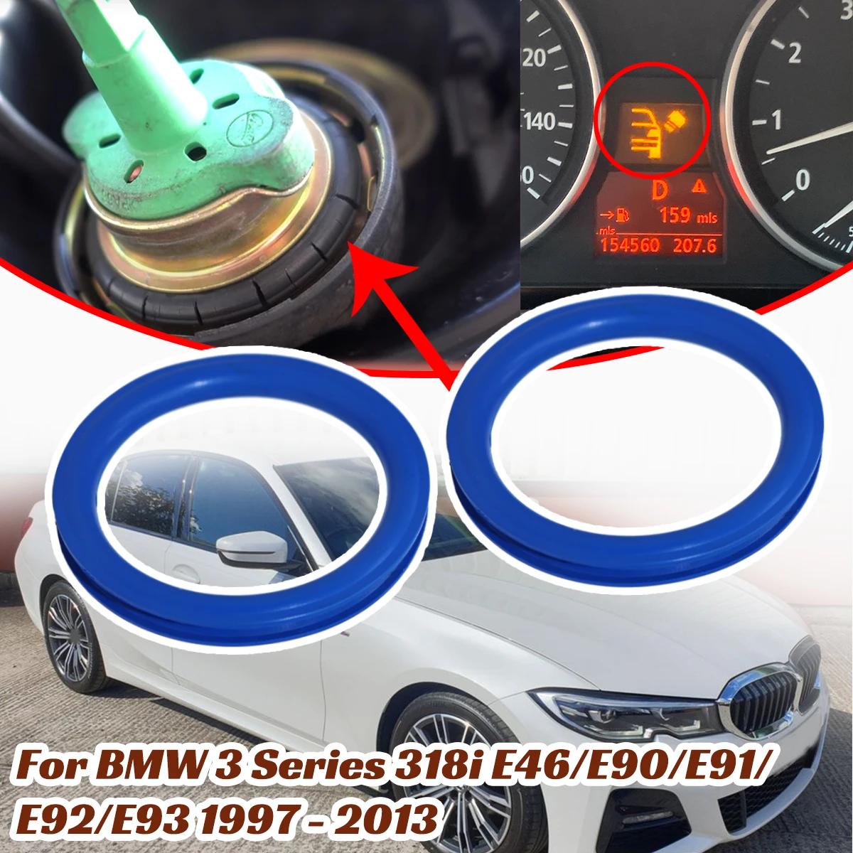 Фото 2 бензобака, топливный уплотнитель для BMW 3 серии 318i E46/E90/E91/E92/E93 1997-2013, ремонт крышки бака, резиновая прокладка, шайба, V-образная форма автомобиля №1