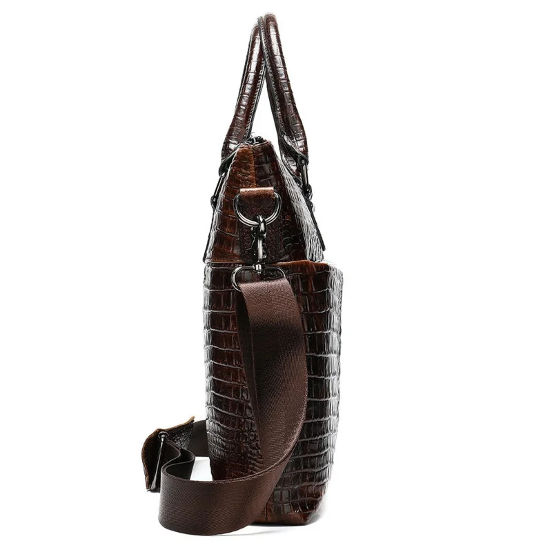 New High Quality Business Cowhide Men's Briefcase Fashion One Shoulder Computer Handbag Genuine Leather Crossbody Messenger Bags
