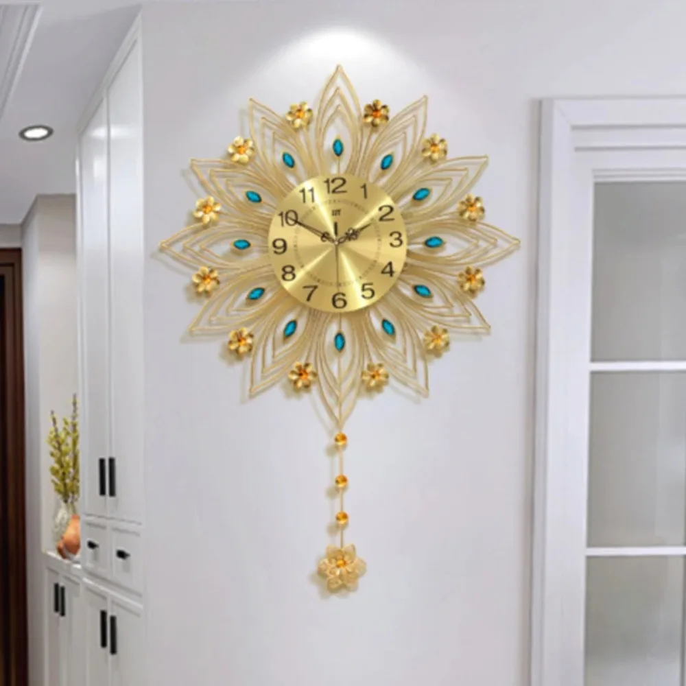 Роскошные премиальные настенные часы для гостиной современные элегантные