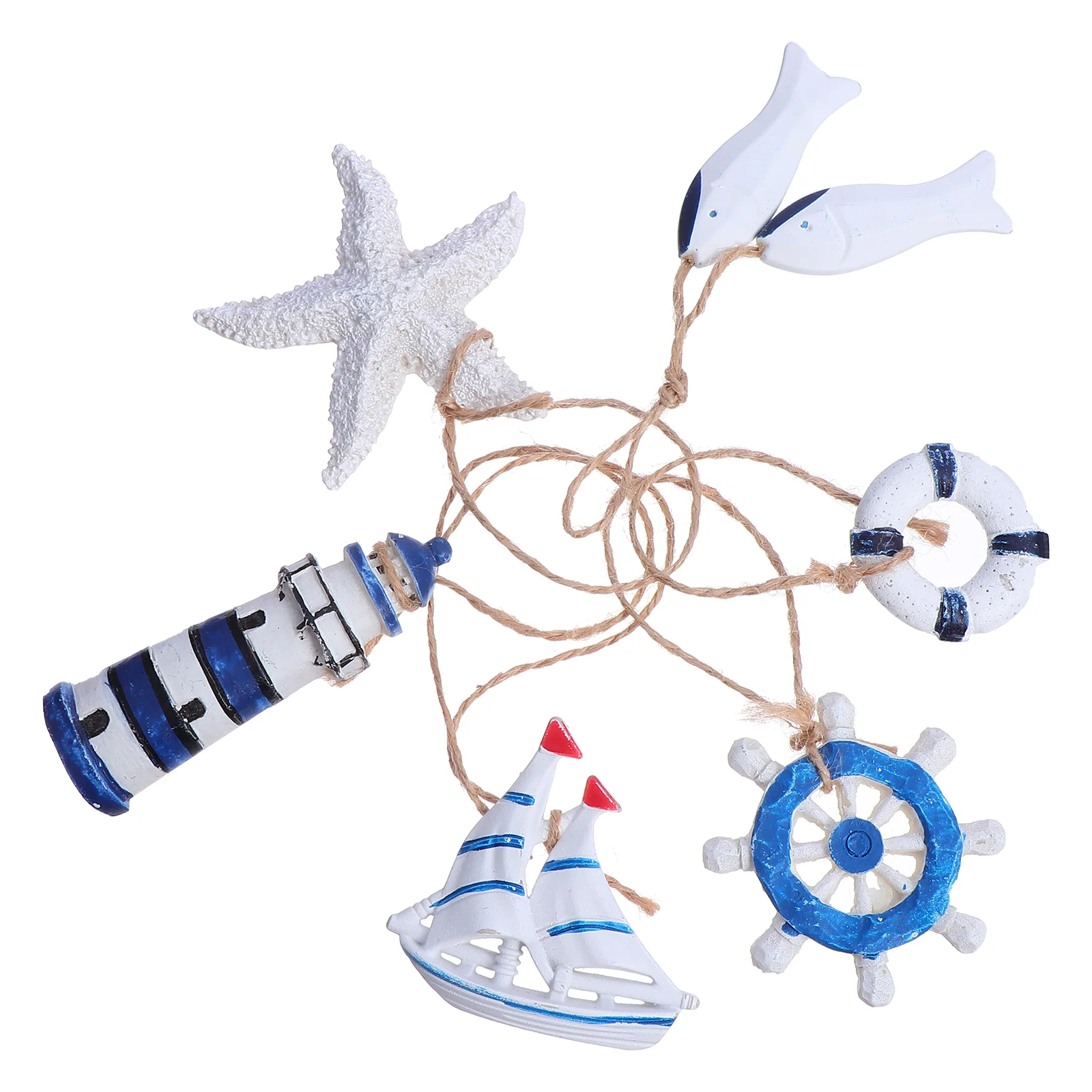

6 Pcs Beach Marine Ornament Set Christmas Decor Hanging Beach Ornaments Mini Beach Ornament Sculptures Home Decor