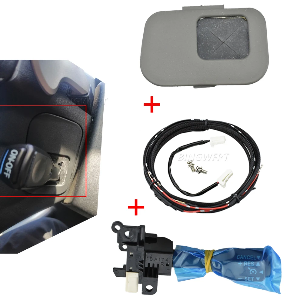 Фото 45186-02080 84632-34011 Переключатель круиз-контроля для Toyota Corolla Auris 2006-2009 с чехлом на руль 45186-12010-B0 №1