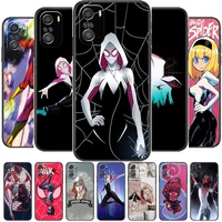 spider woman girl for xiaomi redmi note 10s 10 9t 9s 9 8t 8 7s 7 6 5a 5 pro max soft black phone case