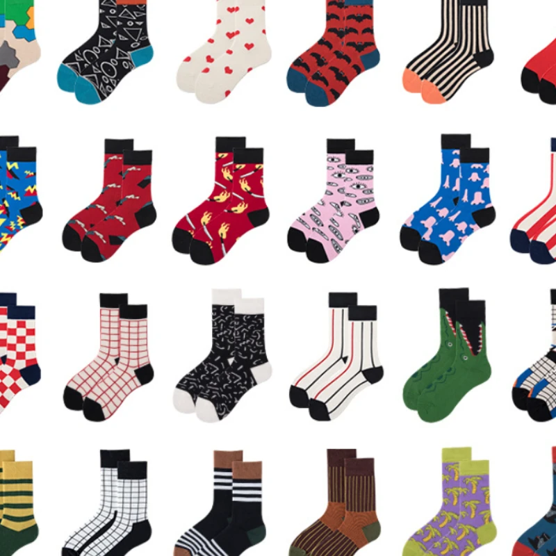 European American fashion socks Sports socks women socks men socks boy socks girl socks Cotton Unisex Socks Print Middle Tube