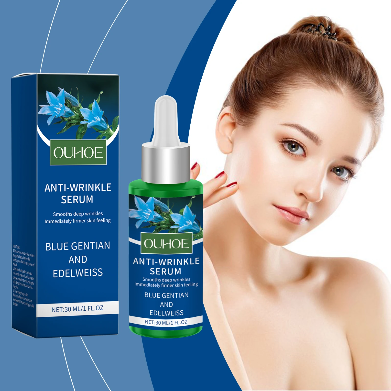 Сыворотка против морщин 30 мл — формула Blue Gentian & Edelweiss мгновенное укрепление