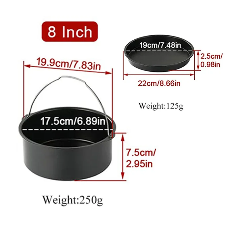 

Набор антипригарных форм для пиццы для фритюрницы и духовки, круглая форма для выпечки тортов для десертов, пиццы и других кухонных форм для выпечки