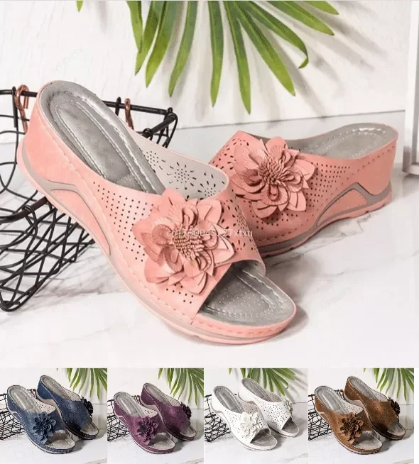 

NEW IN Summer Gladiator Women Flat Sandals Open Toe Casual Beach Ladies Shoes Fashion Bohemian Flowers Roman Sandals Flip Flops