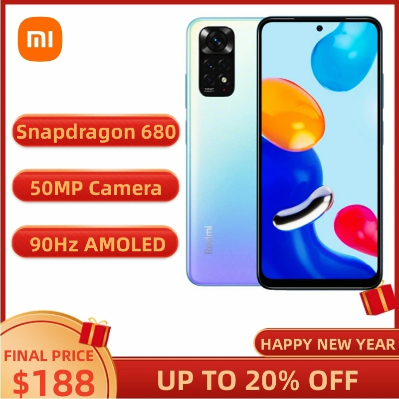 

Xiaomi Redmi Note 11 4 Гб 64 Гб 6 ГБ 128 ГБ глобальная версия | Snapdragon 680 | 90 Гц AMOLED | Быстрая зарядка 33 Вт Pro | Камера 50 МП