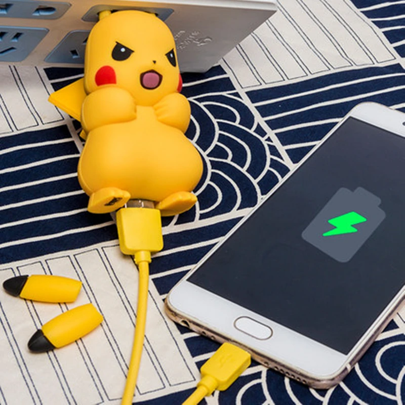 Pikachu Figure Model Charger Pokemon Anime Collect Pocket Monsters Charger Kawaii Charger Cute Birthday Gifts Boys Friend Toys