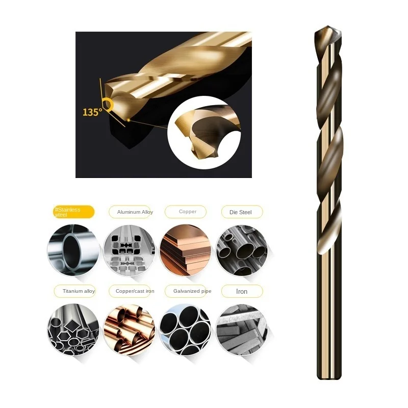 

Cobalt High Speed steel Twist Drill Bit M35 Stainless Steel Tool Set Accessories for Metal Stainless Steel Drilling Metalworking