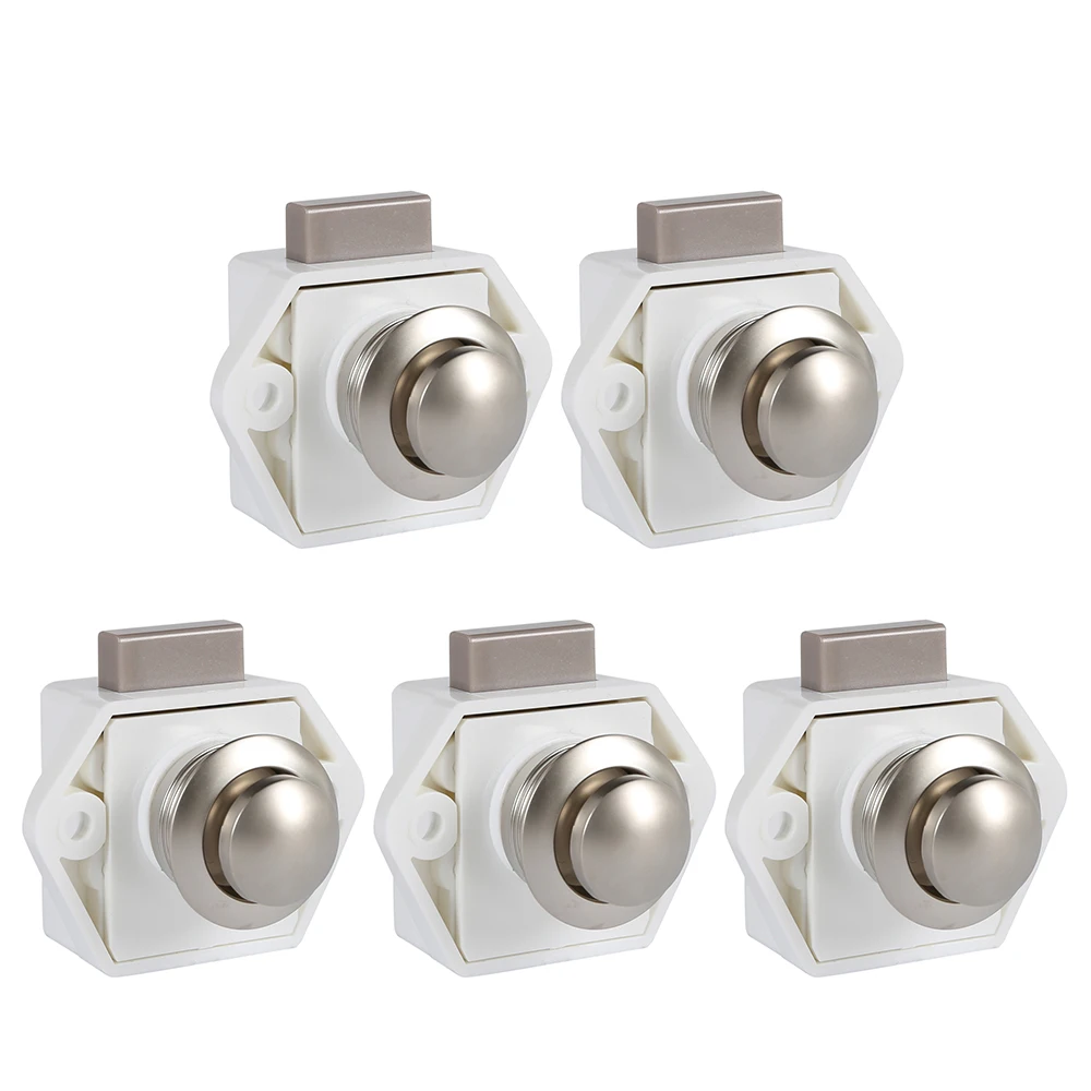 5pcs 20mm Camper Car Push Lock RV Caravan Boat Motor Home Cabinet Drawer Latch Button Locks for Furniture Hardware Accessories |