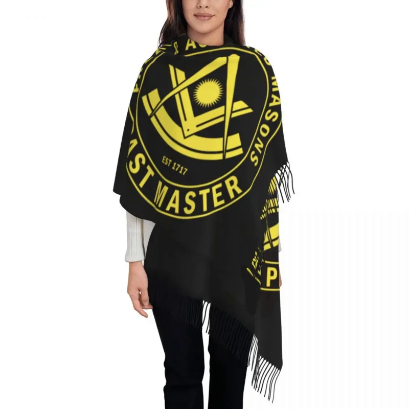 

Masonic Freemason Tassel Scarf Women Soft Mason Freemasonry Shawls Wraps Female Winter Scarves