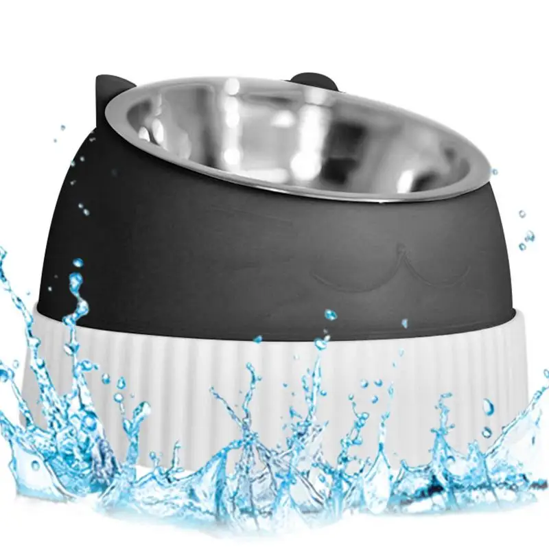 

Поднятые миски для кошек, устойчивые к рвоте, с поворотом на 15 градусов, широкие приподнятые миски для кошек, не скользят и не ржавеют, для использования в помещении