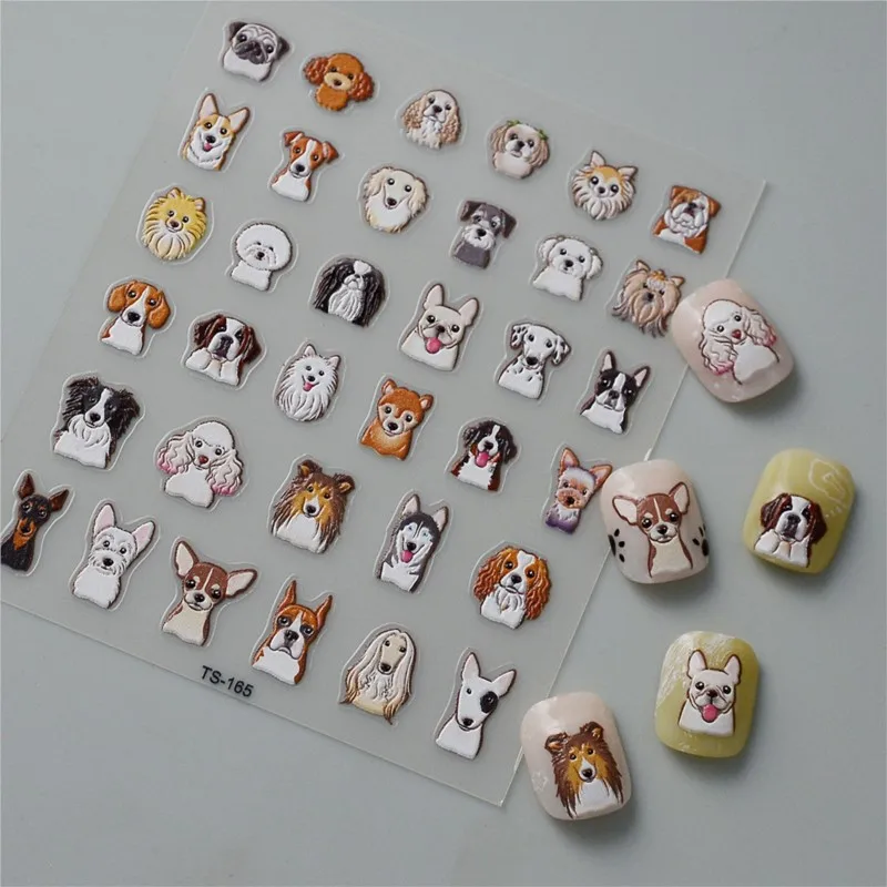 

Puppy Dots Series 5D Nail Stickers Back Glue Nail Slider Designs Sliders Women Nails Art Decor