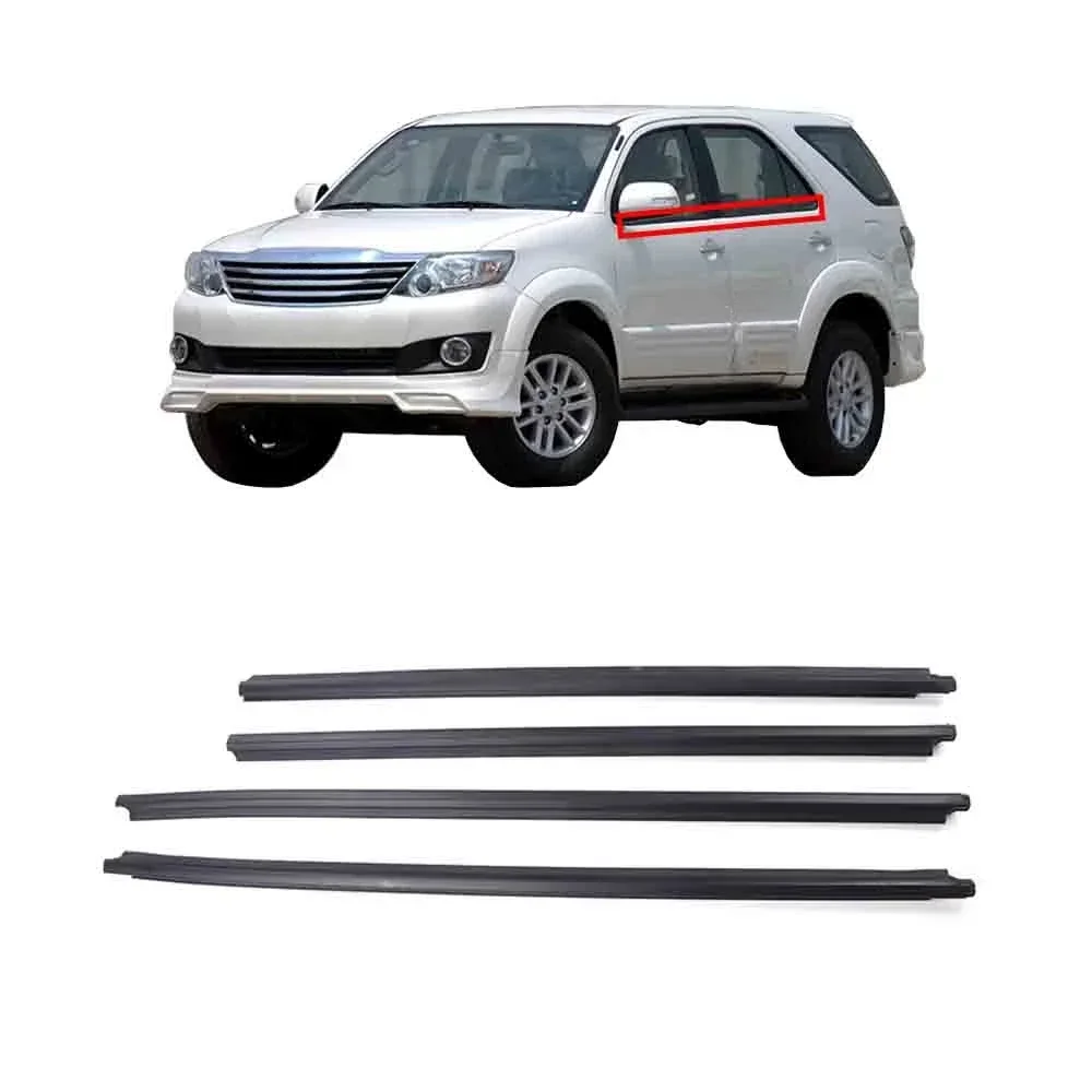 

4 шт. 2006-2011 черное наружное оконное стекло резиновая для Toyota Fortuner уплотнитель внешний ламинат резина 68162-0K010