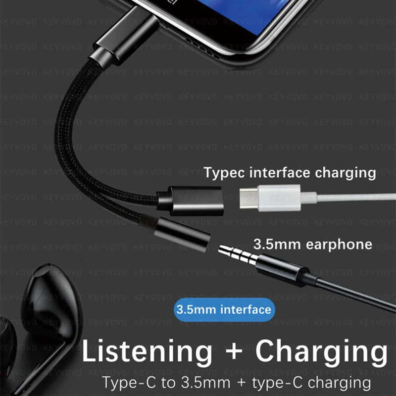 2 в 1 USB-Разветвитель для наушников 3 5 мм