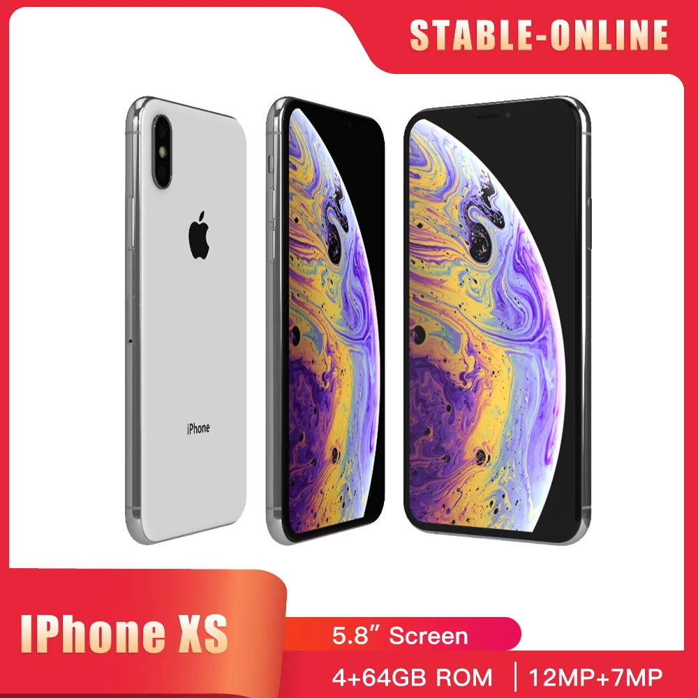 

Original Apple iPhone XS CellPhone 5.8" RAM 4GB ROM 64GB/256GB IOS Smartphone Hexa Core A12 NFC LTE 4G Unlocked Mobile Phone