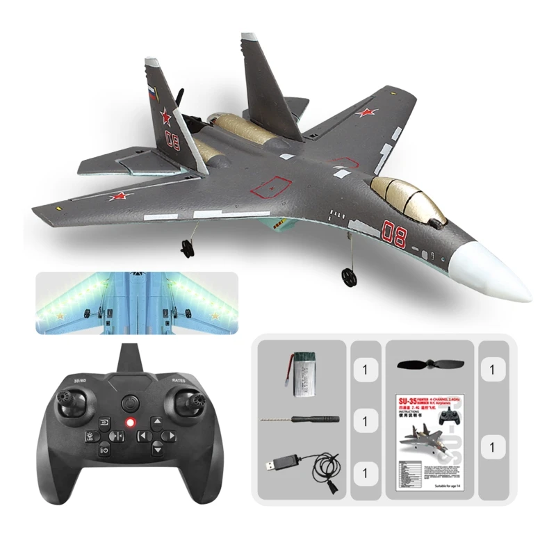 

RC Fighter SU-35 Military Plane 360 Rotate Powerful Dual Motor Control 15Min Duration Boys Men’s Favorite New Year Gift P31B
