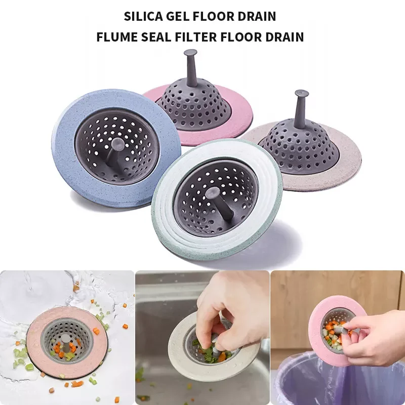 

NEW2022 Silicone Kitchen Sink Strainer Stopper Waste Plug Sink Filter Waste Collector Bathroom Sink Drains Cover Sewer Hair Filt