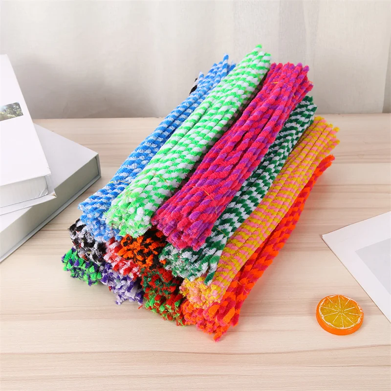 10000 шт. стебли синели трубка 30 см двухцветная плюшевая металлическая проволочная