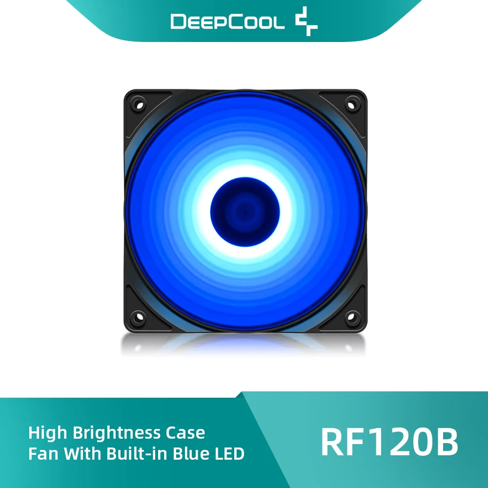 

DeepCool RF120B Blue LED Case Fan Single Color Lighting Computer Fan 12cm For liquid cooling loop CPU Heatsink Корпус Вентилятор