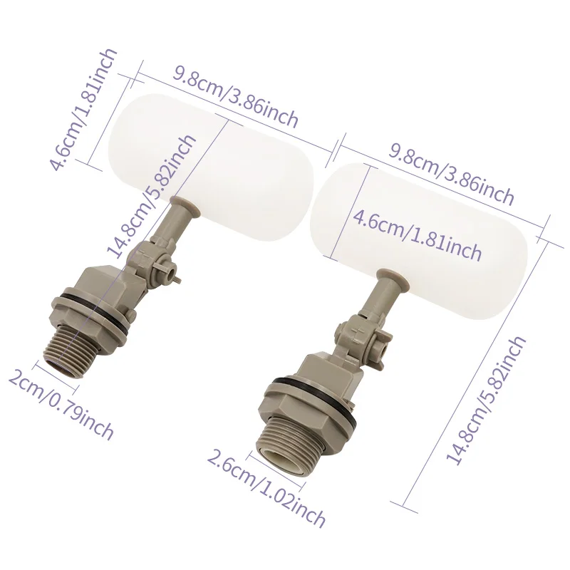 Новый пластиковый поплавковый шаровой клапан для воды отключение 1/2 дюйма 3/4